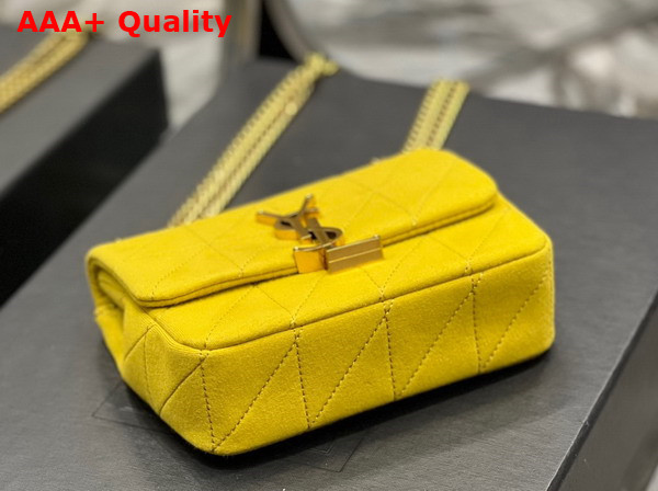 Saint Laurent Jamie Mini Chain Bag Carre Rive Gauche in Jersey Saffron Replica