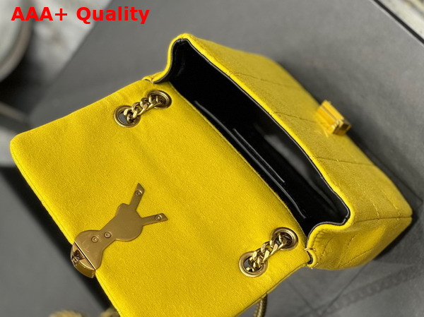 Saint Laurent Jamie Mini Chain Bag Carre Rive Gauche in Jersey Saffron Replica