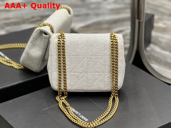 Saint Laurent Jamie Mini Chain Bag Carre Rive Gauche in Jersey White Replica