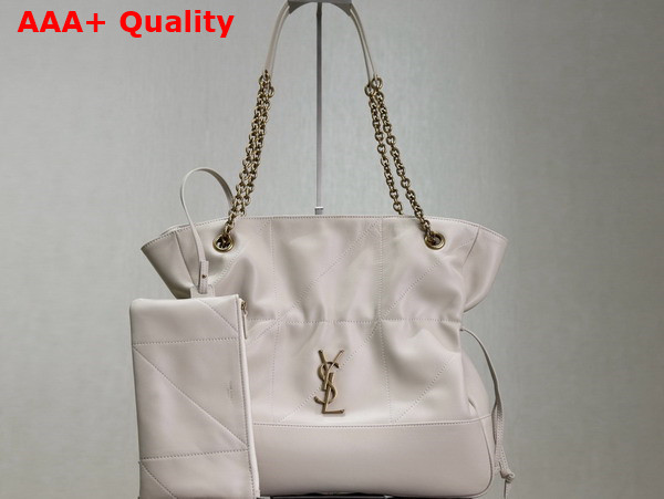 Saint Laurent Jamie Shopping Bag in Blanc Vintage Lambskin Replica