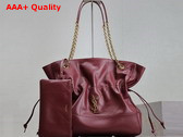 Saint Laurent Jamie Shopping Bag in Bordeaux Lambskin Replica