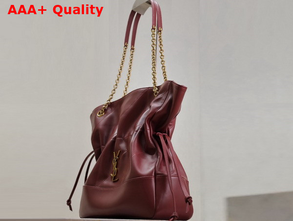 Saint Laurent Jamie Shopping Bag in Bordeaux Lambskin Replica