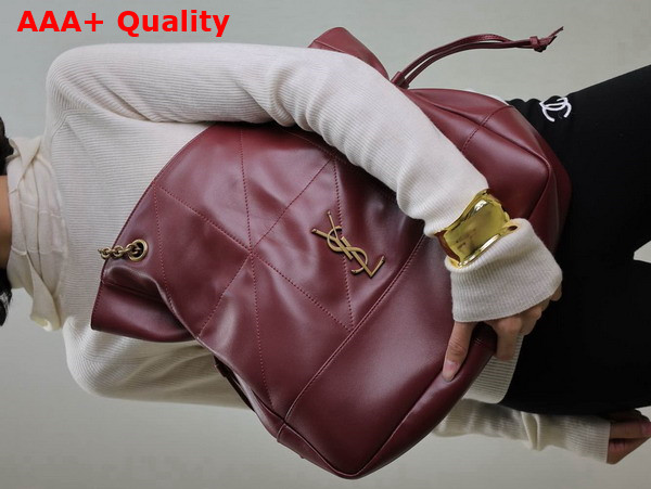 Saint Laurent Jamie Shopping Bag in Bordeaux Lambskin Replica