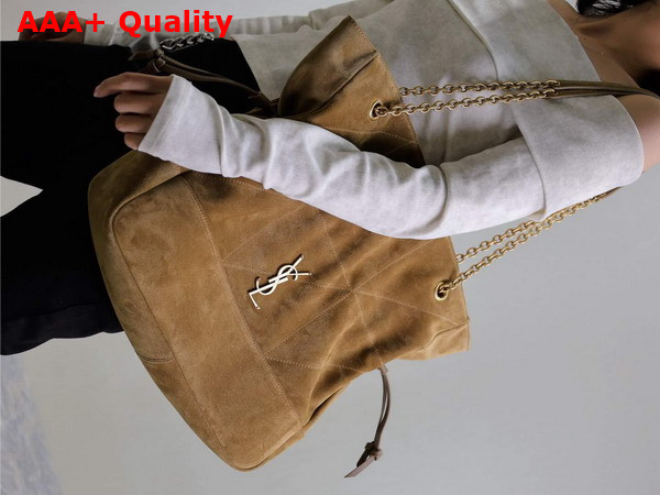 Saint Laurent Jamie Shopping Bag in Golden Leaf Suede Replica