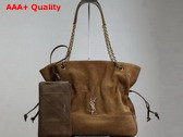 Saint Laurent Jamie Shopping Bag in Golden Leaf Suede Replica