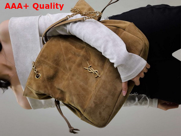 Saint Laurent Jamie Shopping Bag in Golden Leaf Suede Replica