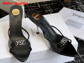 Saint Laurent Jerry Mules in TPU and Rhinestones Black Replica