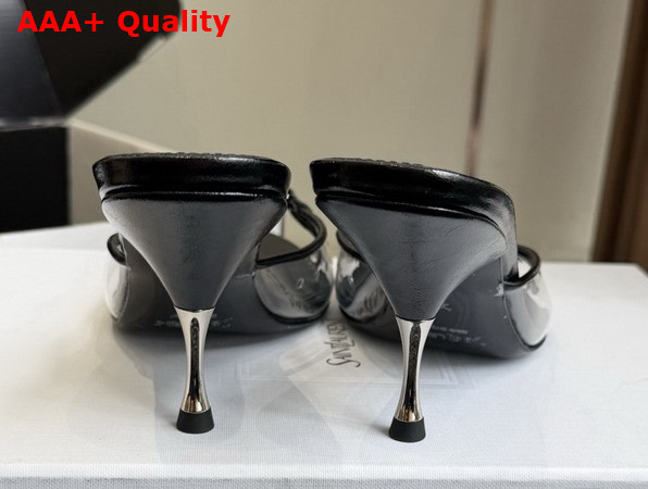 Saint Laurent Jerry Mules in TPU and Rhinestones Black Replica