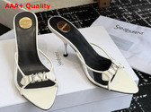 Saint Laurent Jerry Mules in TPU and Rhinestones Blanc Vintage Replica