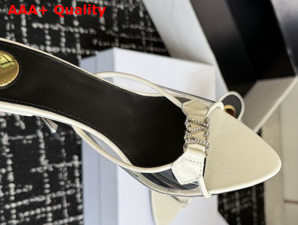 Saint Laurent Jerry Mules in TPU and Rhinestones Blanc Vintage Replica