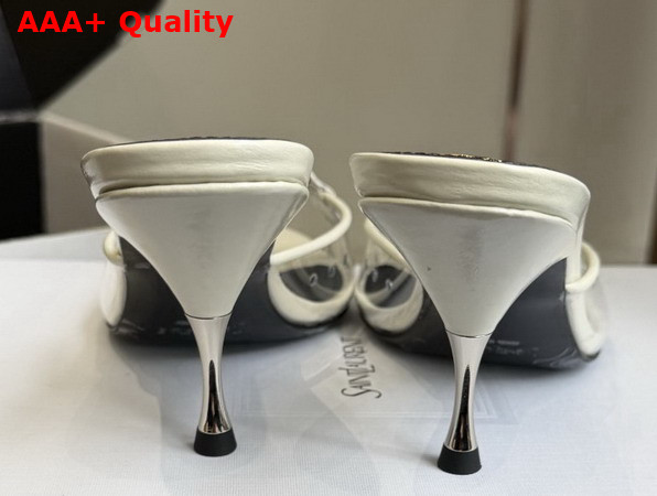 Saint Laurent Jerry Mules in TPU and Rhinestones Blanc Vintage Replica