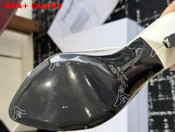 Saint Laurent Jerry Mules in TPU and Rhinestones Blanc Vintage Replica