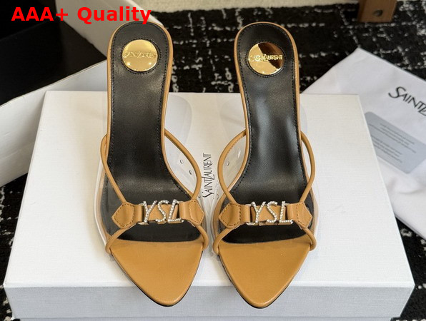 Saint Laurent Jerry Mules in TPU and Rhinestones Natural Replica