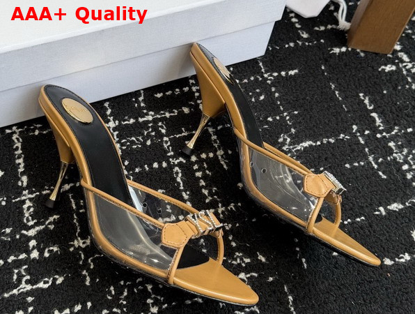 Saint Laurent Jerry Mules in TPU and Rhinestones Natural Replica