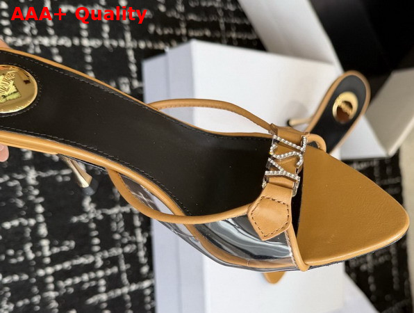 Saint Laurent Jerry Mules in TPU and Rhinestones Natural Replica