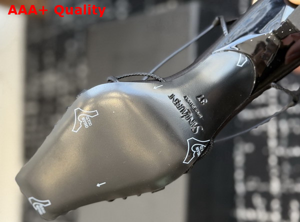 Saint Laurent Jerry Sandals in Black Smooth Leather Replica