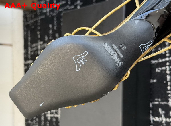 Saint Laurent Jerry Sandals in Gold Smooth Leather Replica