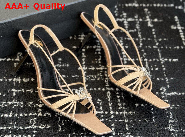 Saint Laurent Jerry Sandals in Pink Smooth Leather Replica