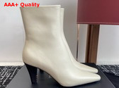 Saint Laurent Jill Booties in Beige Smooth Leather Replica