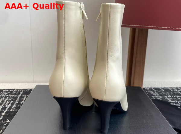 Saint Laurent Jill Booties in Beige Smooth Leather Replica