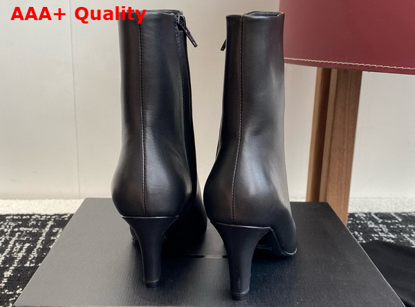 Saint Laurent Jill Booties in Black Smooth Leather Replica