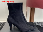 Saint Laurent Jill Booties in Black Suede Leather Replica