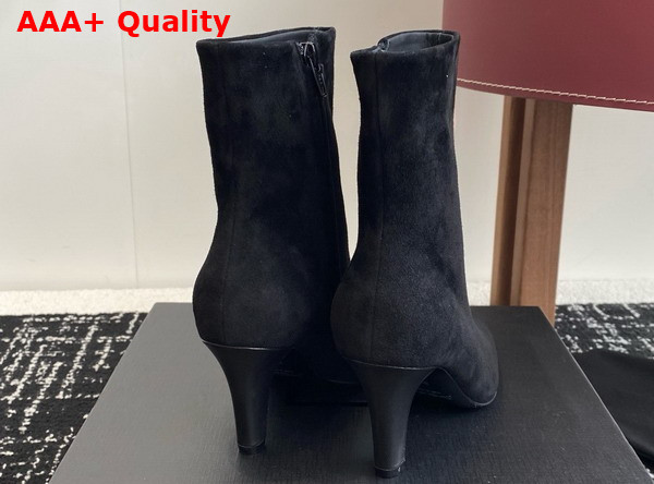 Saint Laurent Jill Booties in Black Suede Leather Replica