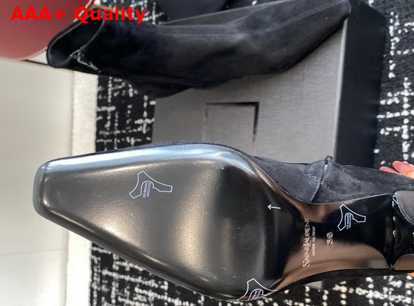 Saint Laurent Jill Booties in Black Suede Leather Replica