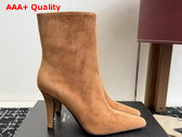 Saint Laurent Jill Booties in Brown Suede Leather Replica