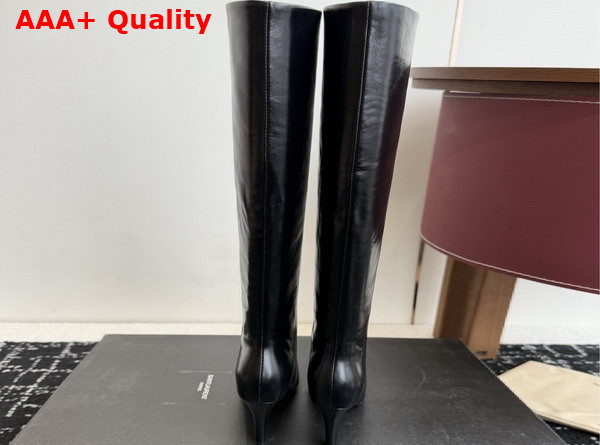 Saint Laurent Jill Boots in Black Smooth Leather Replica