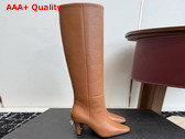 Saint Laurent Jill Boots in Smooth Leather Macadamia Replica