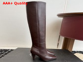 Saint Laurent Jill Boots in Smooth Leather Vintage Bordeaux Replica