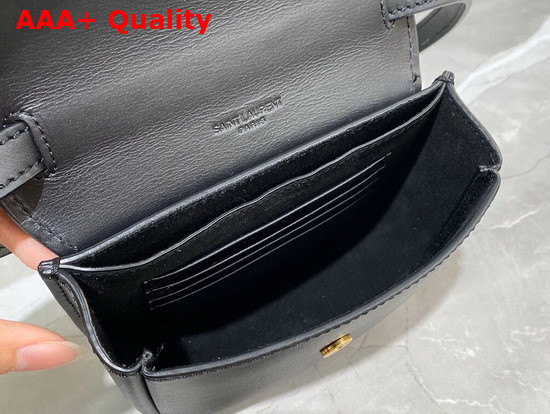 Saint Laurent Kaia Mini Satchel in Smooth Leather Black Replica