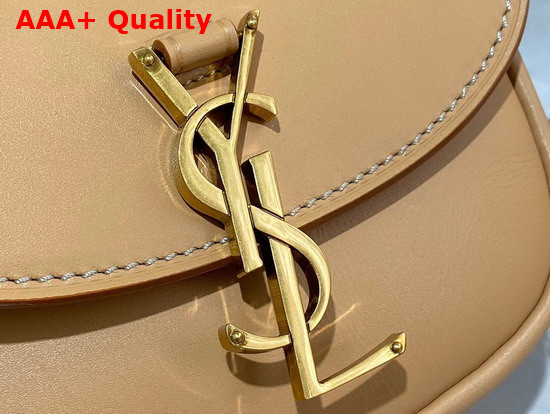 Saint Laurent Kaia Mini Satchel in Smooth Vintage Leather Brown Gold Replica