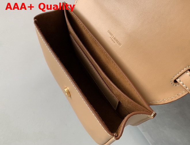 Saint Laurent Kaia Small Satchel in Brown Gold Smooth Leather Replica