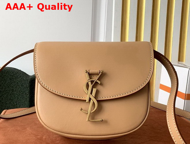 Saint Laurent Kaia Small Satchel in Brown Gold Smooth Leather Replica