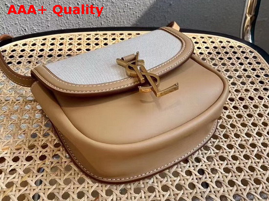 Saint Laurent Kaia Small Satchel in Cotton Canvas and Vintage Leather Natural Beige Replica