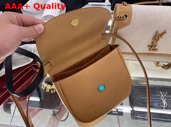 Saint Laurent Kaia Small Satchel in Cotton Canvas and Vintage Leather Natural Beige Replica