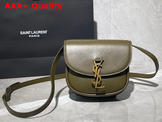 Saint Laurent Kaia Small Satchel in Khaki Smooth Leather Replica