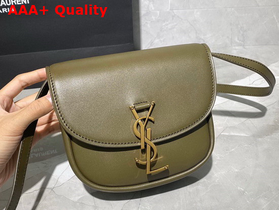 Saint Laurent Kaia Small Satchel in Khaki Smooth Leather Replica