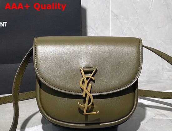 Saint Laurent Kaia Small Satchel in Khaki Smooth Leather Replica