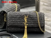 Saint Laurent Kate 99 Chain Bag with Tassel in Black Raffia Replica