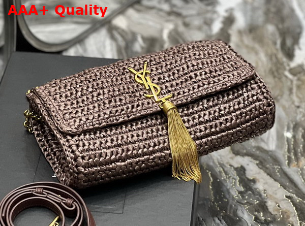 Saint Laurent Kate 99 Chain Bag with Tassel in Brown Raffia Replica