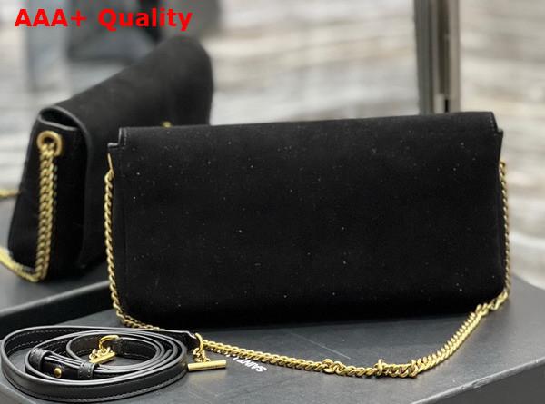 Saint Laurent Kate 99 Chain Bag with Tassel in Suede Black Replica