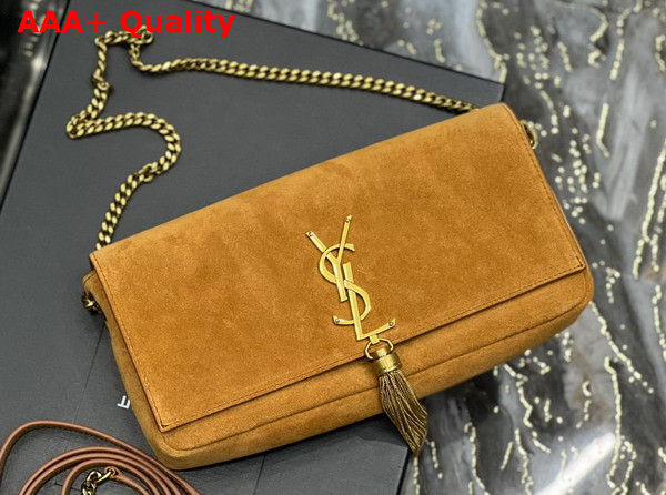 Saint Laurent Kate 99 Chain Bag with Tassel in Suede Cannelle Replica