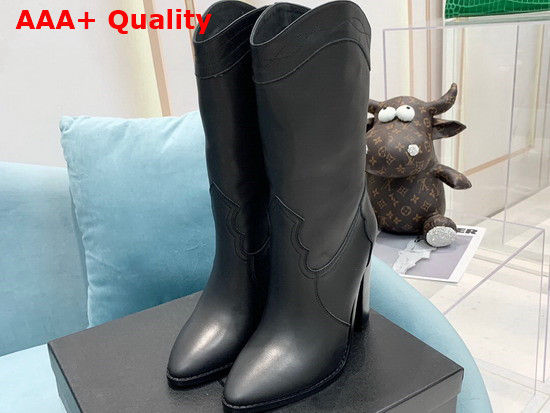 Saint Laurent Kate Boot in Black Smooth Leather Replica