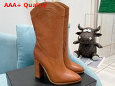 Saint Laurent Kate Boot in Brwon Smooth Leather Replica