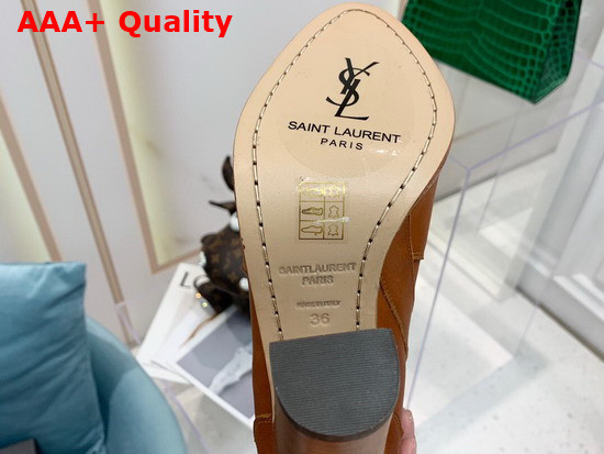Saint Laurent Kate Boot in Brwon Smooth Leather Replica