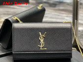 Saint Laurent Kate Medium Chain Bag in Grain de Poudre Embossed Leather Black with Gold Hardware Replica