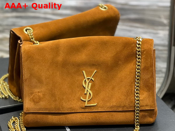 Saint Laurent Kate Medium Reversible Chain Bag in Cannelle Suede and Smooth Leather Replica